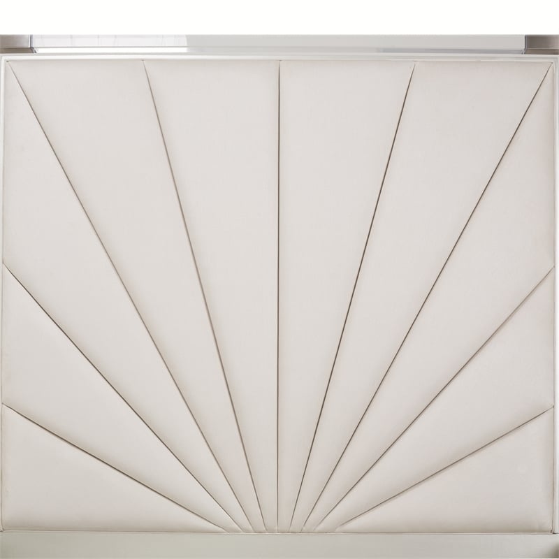 Penthouse Eastern King Modern Tall Panel Bed - Frosted Linen