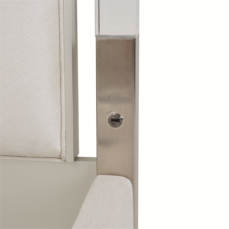 Penthouse Eastern King Modern Tall Panel Bed - Frosted Linen