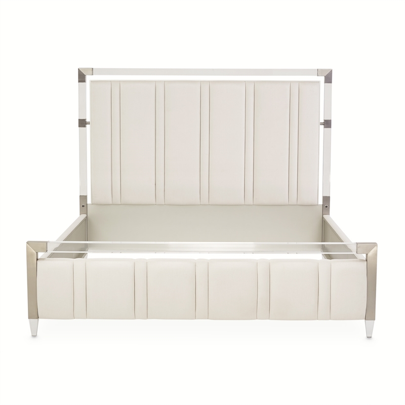 Penthouse Queen Short Panel Bed - Frosted Linen