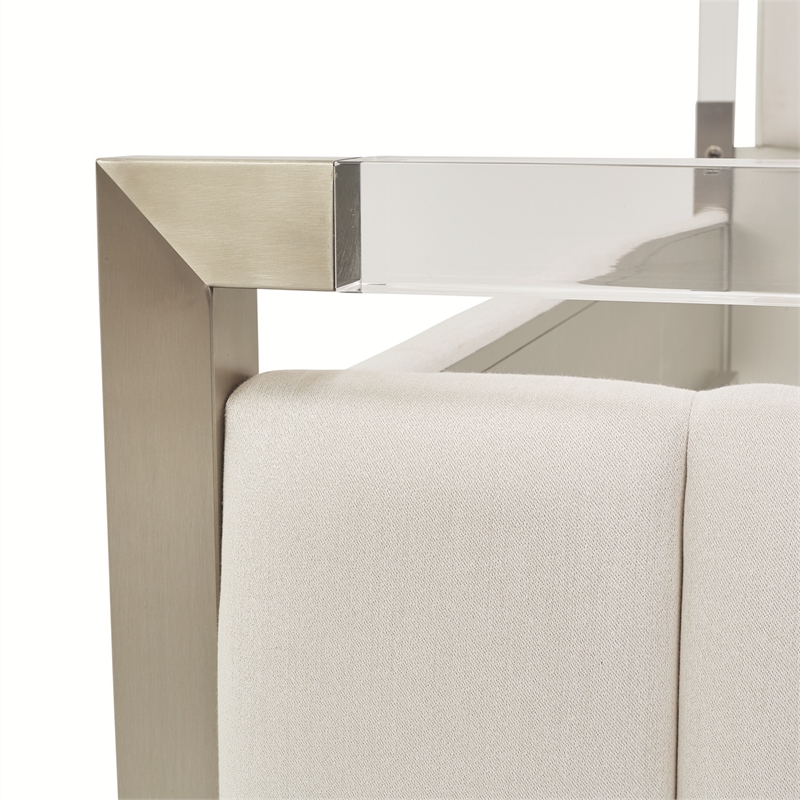 Penthouse Queen Short Panel Bed - Frosted Linen