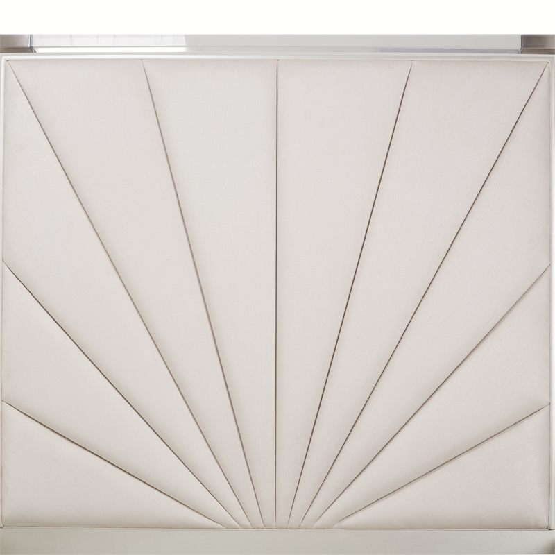 Michael Amini Penthouse Tall Queen Panel Bed - Frosted Linen