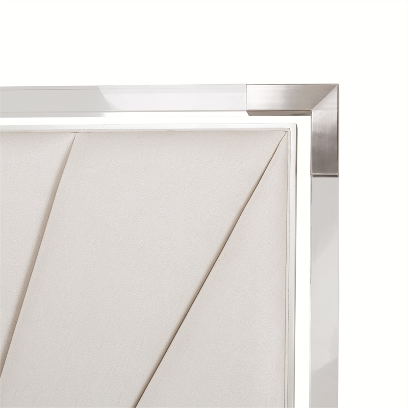 Michael Amini Penthouse Tall Queen Panel Bed - Frosted Linen