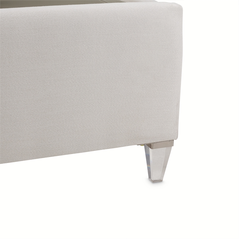 Michael Amini Penthouse Tall Queen Panel Bed - Frosted Linen