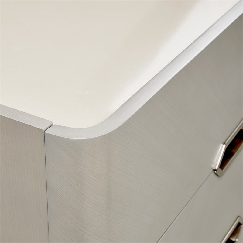 penthouse modern 6-drawer dresser with mirror - ash gray