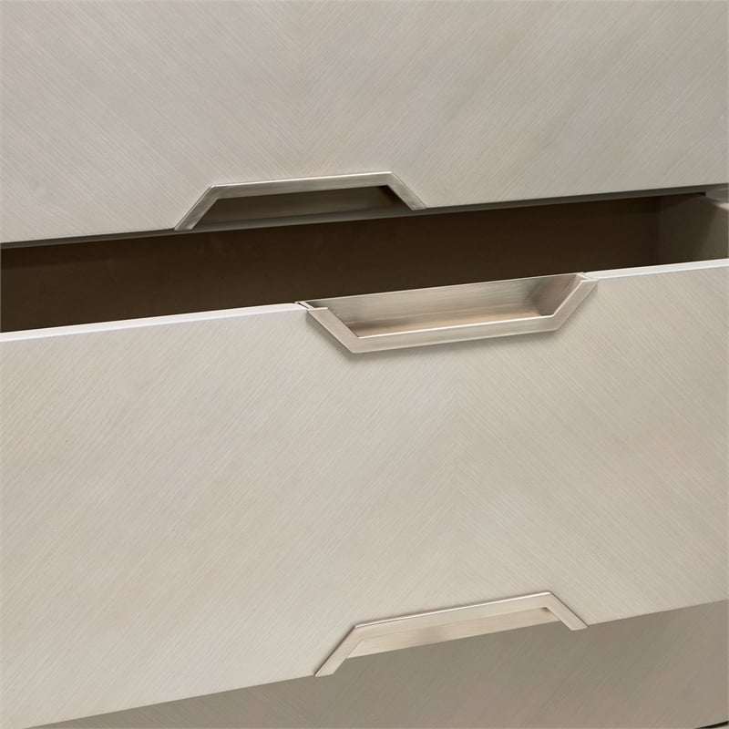 penthouse modern 6-drawer dresser with mirror - ash gray