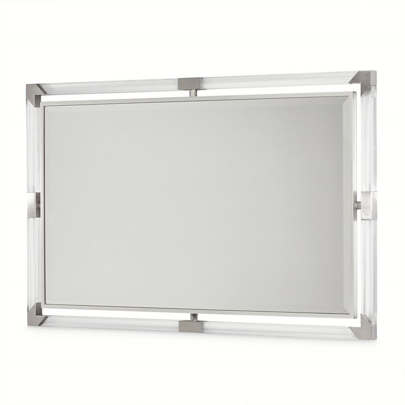 penthouse modern 6-drawer dresser with mirror - ash gray