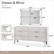 Penthouse Modern 6-Drawer Dresser with Mirror - Ash Gray