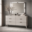 Penthouse Modern 6-Drawer Dresser with Mirror - Ash Gray