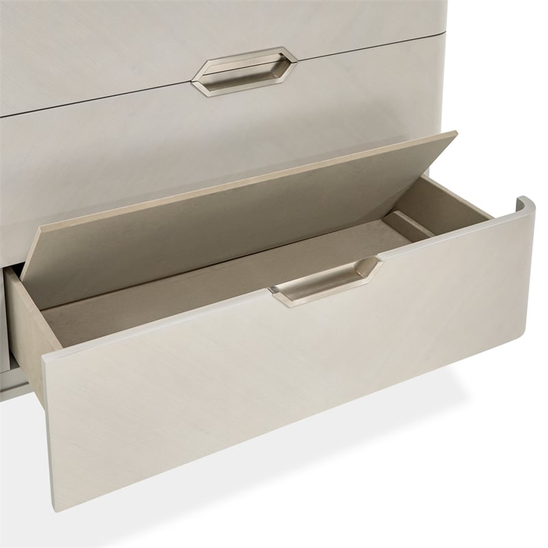 penthouse modern 6-drawer dresser with mirror - ash gray