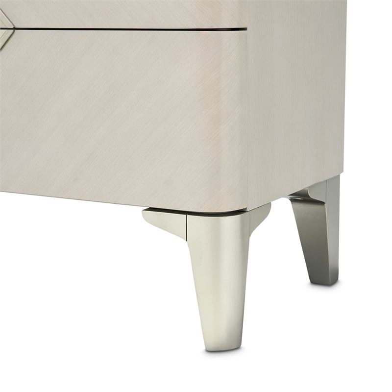 penthouse modern 6-drawer dresser with mirror - ash gray