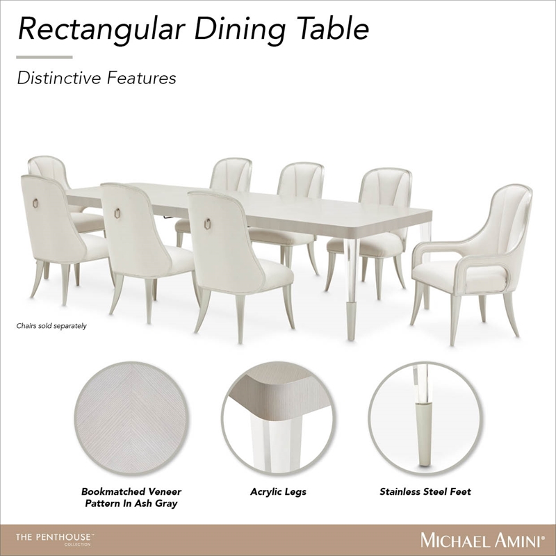 Penthouse Extendable Dining Table - Ash Gray