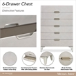 Penthouse Modern 6-Drawer Chest - Ash Gray