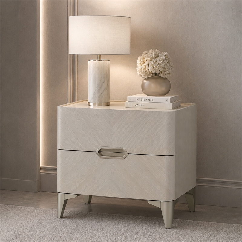 Penthouse Modern 2-Drawer Nightstand - Ash Gray