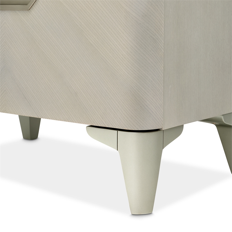 Michael Amini Penthouse 2-Drawer Nightstand - Ash Gray