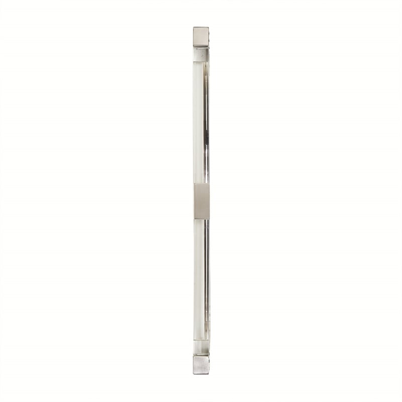 Michael Amini Penthouse Acrylic Wall Mirror - Clear/Brushed Stainless Steel