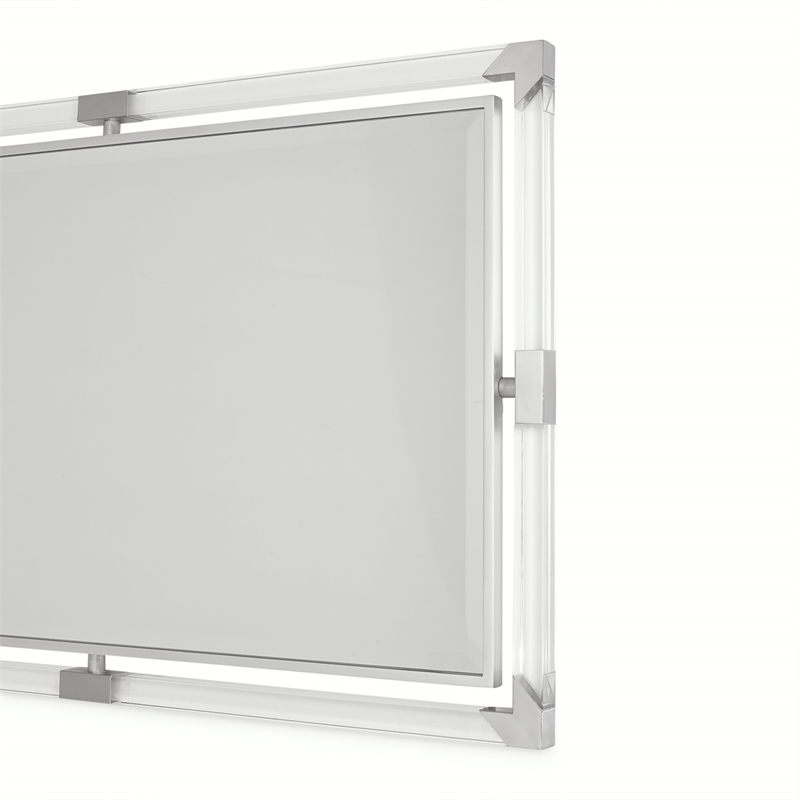 Michael Amini Penthouse Acrylic Wall Mirror - Clear/Brushed Stainless Steel