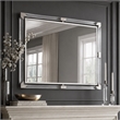 Penthouse Acrylic Wall Accent Mirror - Clear/Brushed Stainless Steel