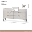 Penthouse Modern 6-Drawer Dresser - Ash Gray