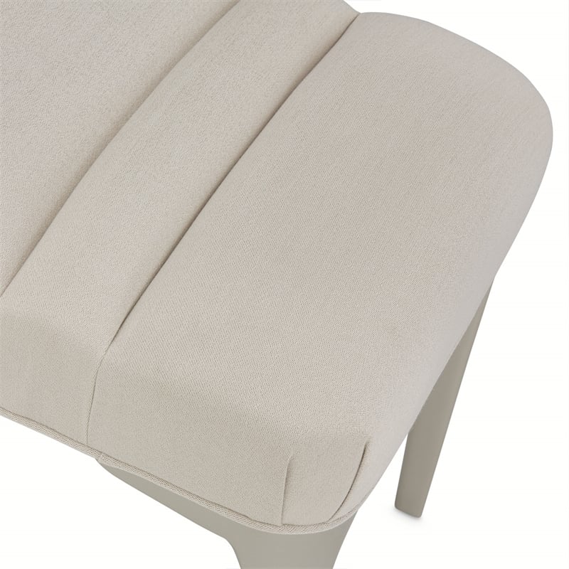 Michael Amini Penthouse Accent Bench - Frosted Linen/Silver Mist