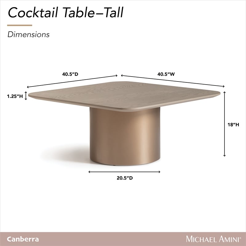 Michael Amini Canberra Tall Cocktail Table - Light Ash