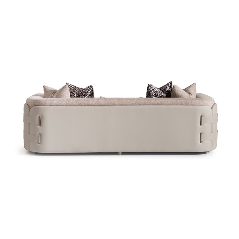 Michael Amini Canberra Chenille Sofa - Mink/Light Ash