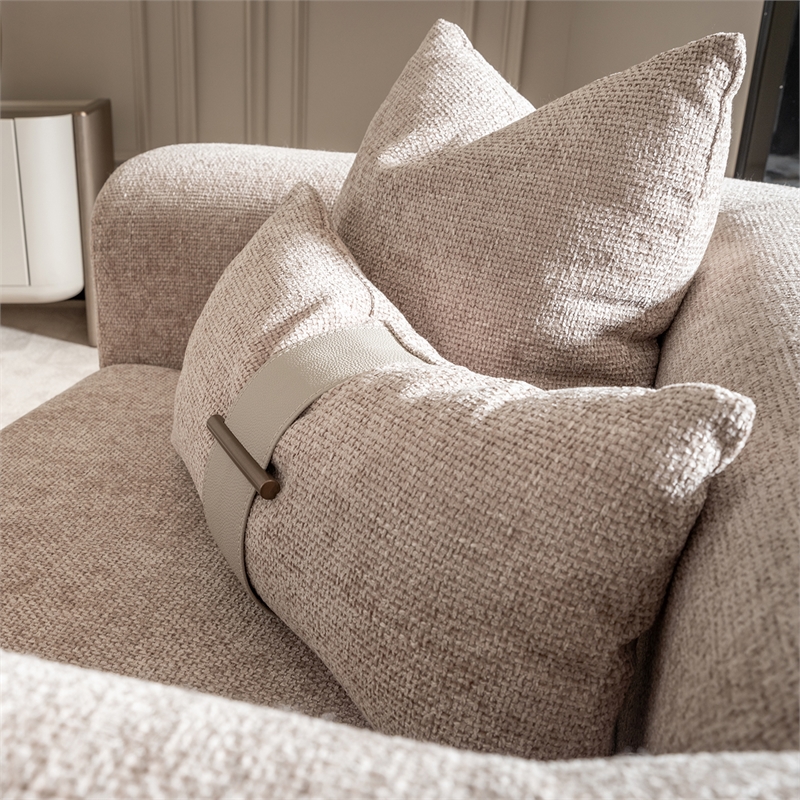 Michael Amini Canberra Chenille Chair and a Half - Mink/Light Ash