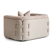Michael Amini Canberra Chenille Chair and a Half - Mink/Light Ash