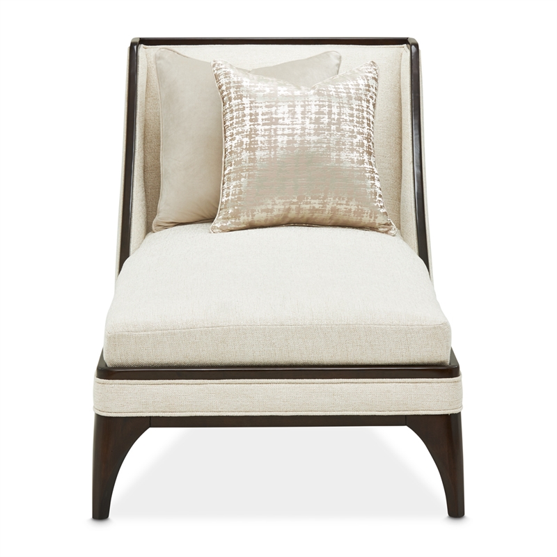 Michael Amini Paris Chic Armless Chaise - Cremini/Espresso