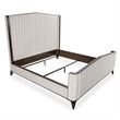 Paris Chic Cal. King Channel Tufted Velvet Bed - Ivory/Espresso