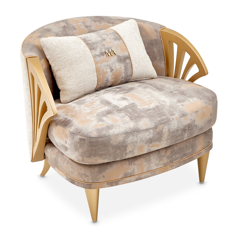 La Terrazza Accent Chair - Cappuccino/Champagne Gold