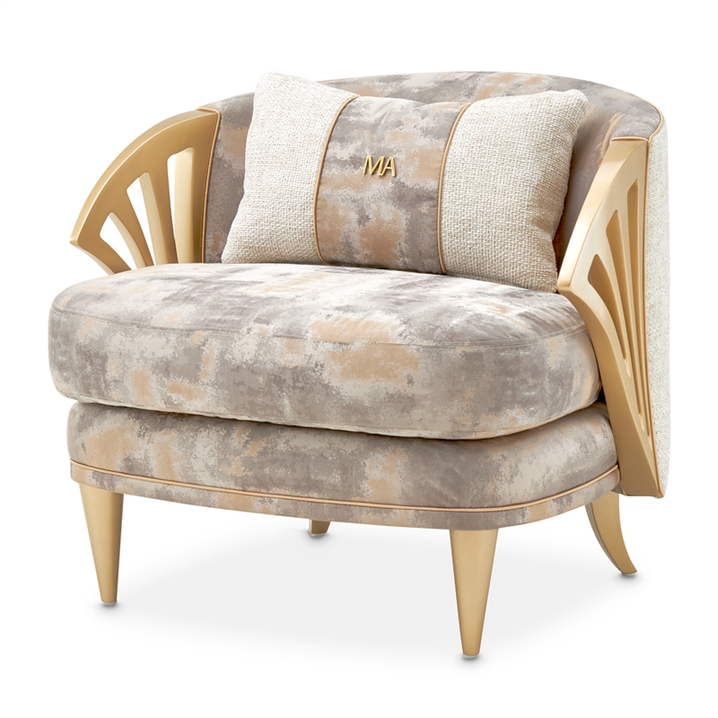 La Terrazza Accent Chair - Cappuccino/Champagne Gold