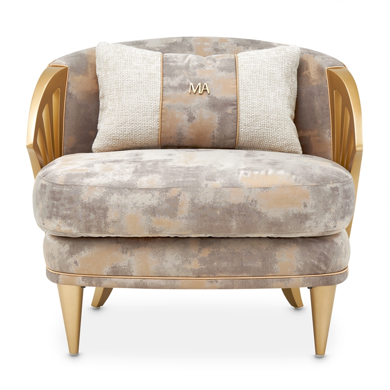 La Terrazza Accent Chair - Cappuccino/Champagne Gold