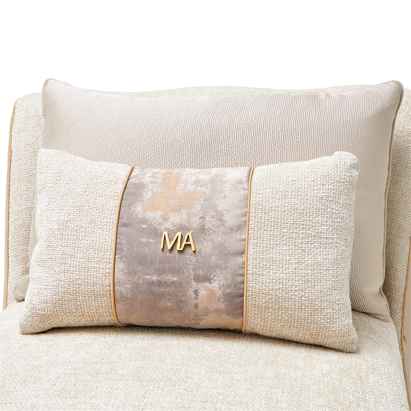 La Terrazza Chenille Chaise - Cappuccino/Light Champagne