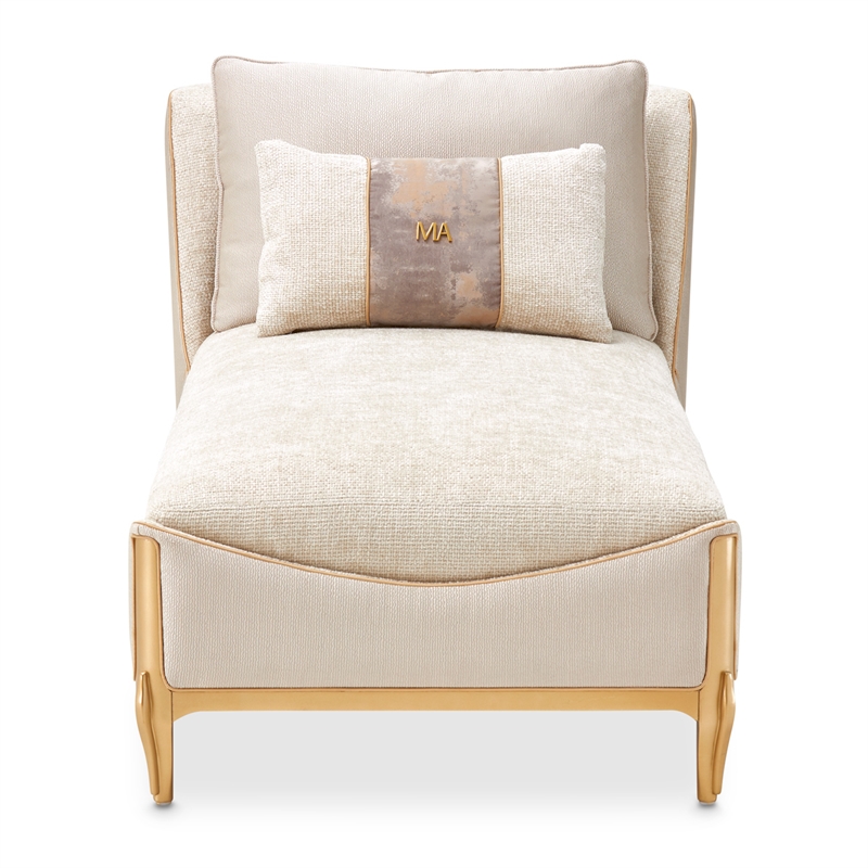 La Terrazza Chenille Chaise - Cappuccino/Light Champagne