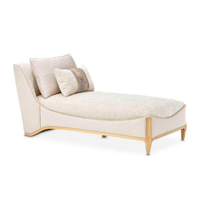 La Terrazza Chenille Chaise - Cappuccino/Light Champagne