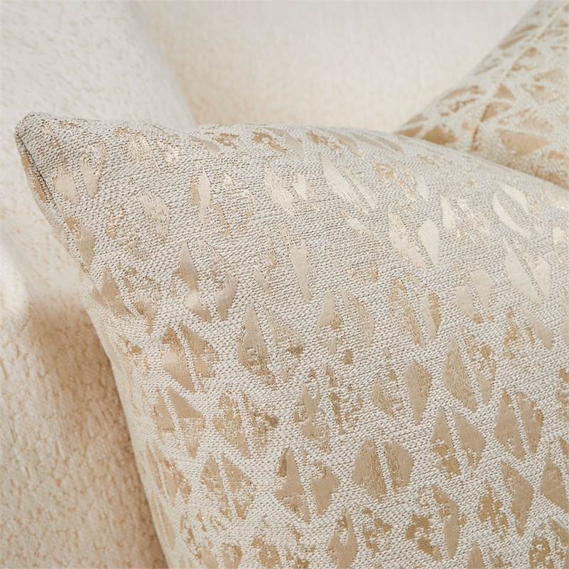 Michael Amini Sassani Chenille Sofa - Crepe/Gold