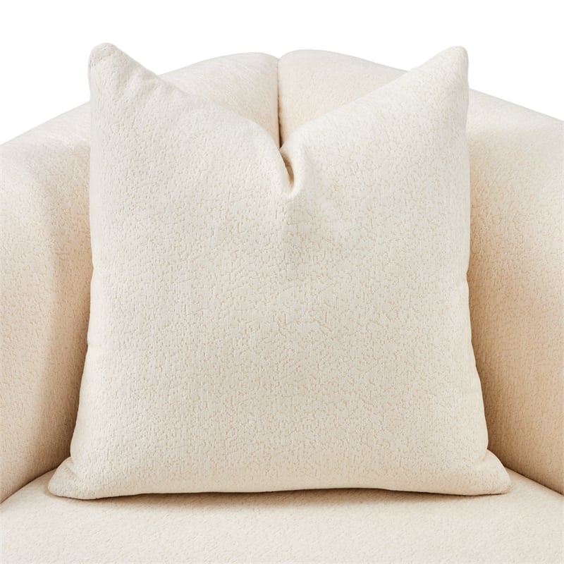Michael Amini Sassani Chenille Sofa - Crepe/Gold