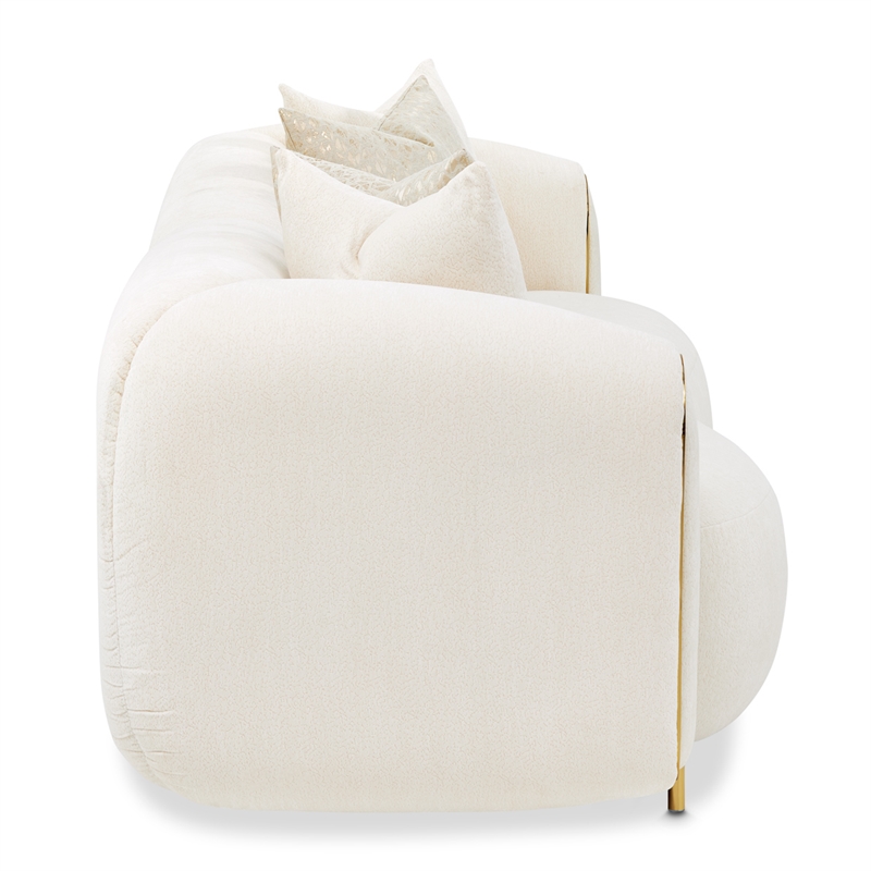 Michael Amini Sassani Chenille Sofa - Crepe/Gold