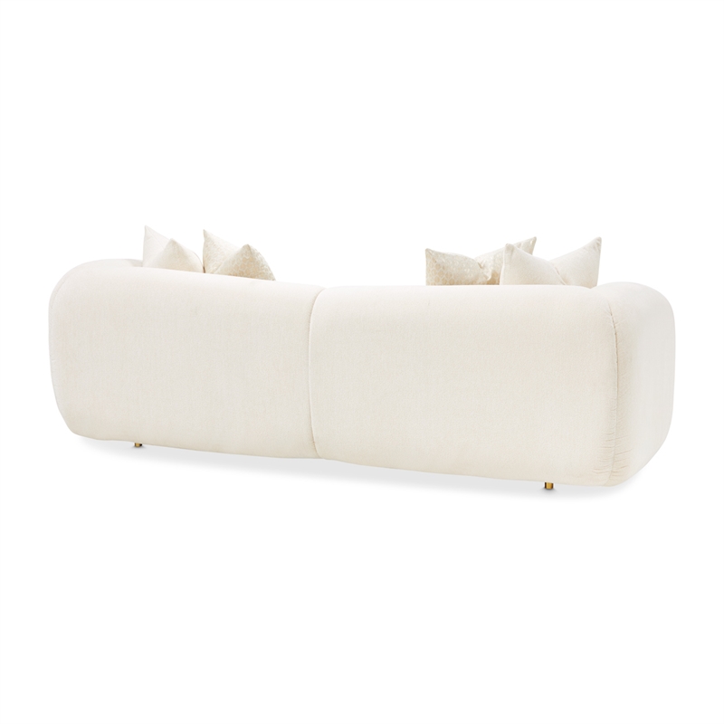 Michael Amini Sassani Chenille Sofa - Crepe/Gold