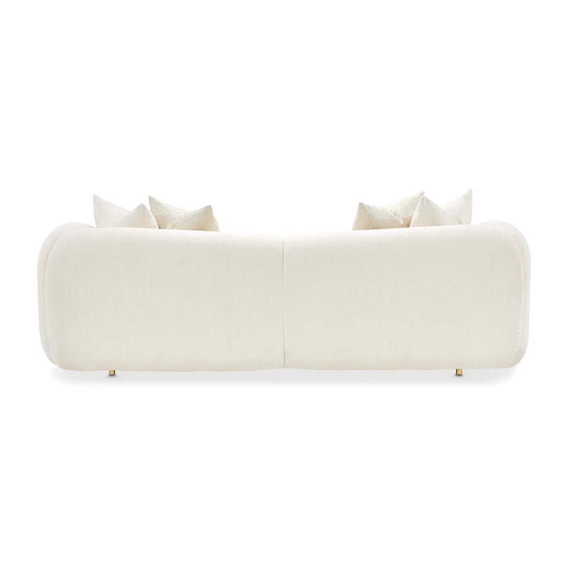 Michael Amini Sassani Chenille Sofa - Crepe/Gold