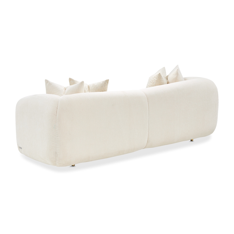 Michael Amini Sassani Chenille Sofa - Crepe/Gold