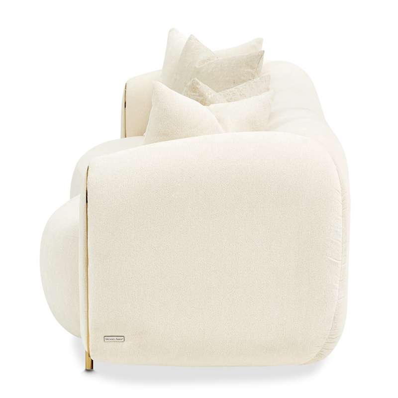 Michael Amini Sassani Chenille Sofa - Crepe/Gold