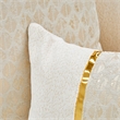 Michael Amini Sassani Chenille Loveseat - Crepe/Gold