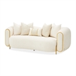 Michael Amini Sassani Chenille Loveseat - Crepe/Gold