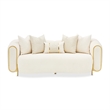 Michael Amini Sassani Chenille Loveseat - Crepe/Gold