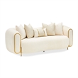 Michael Amini Sassani Chenille Loveseat - Crepe/Gold