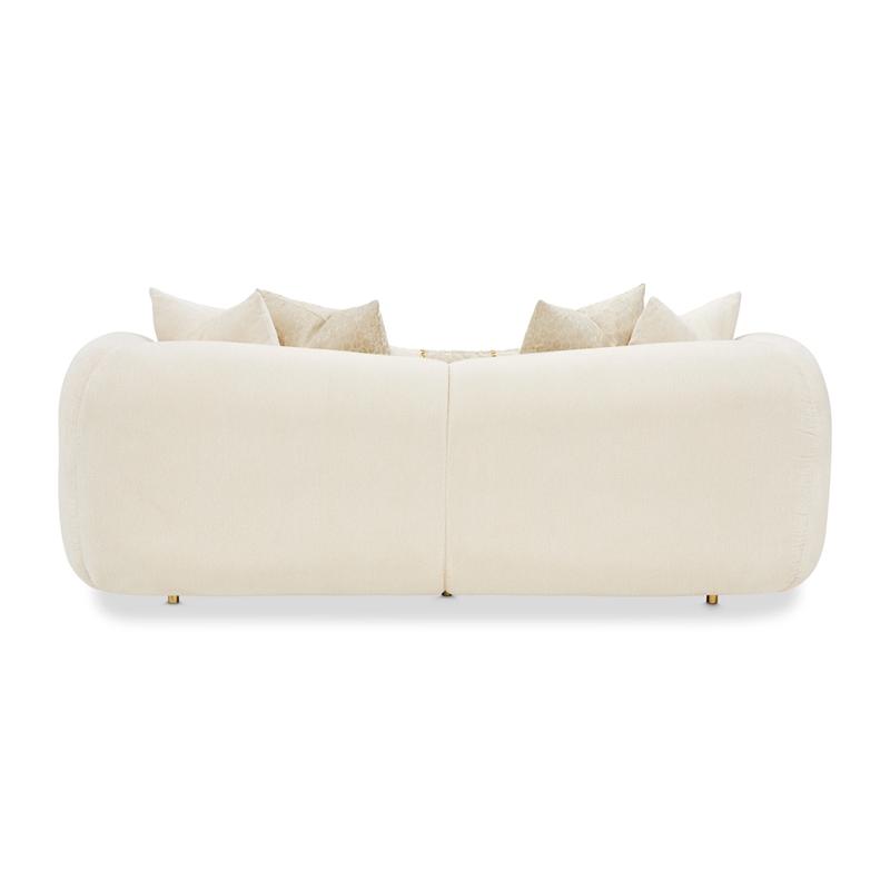 Michael Amini Sassani Chenille Loveseat - Crepe/Gold