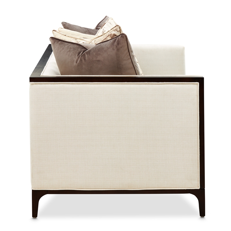 Michael Amini Belmont Place Loveseat in Cream/Espresso