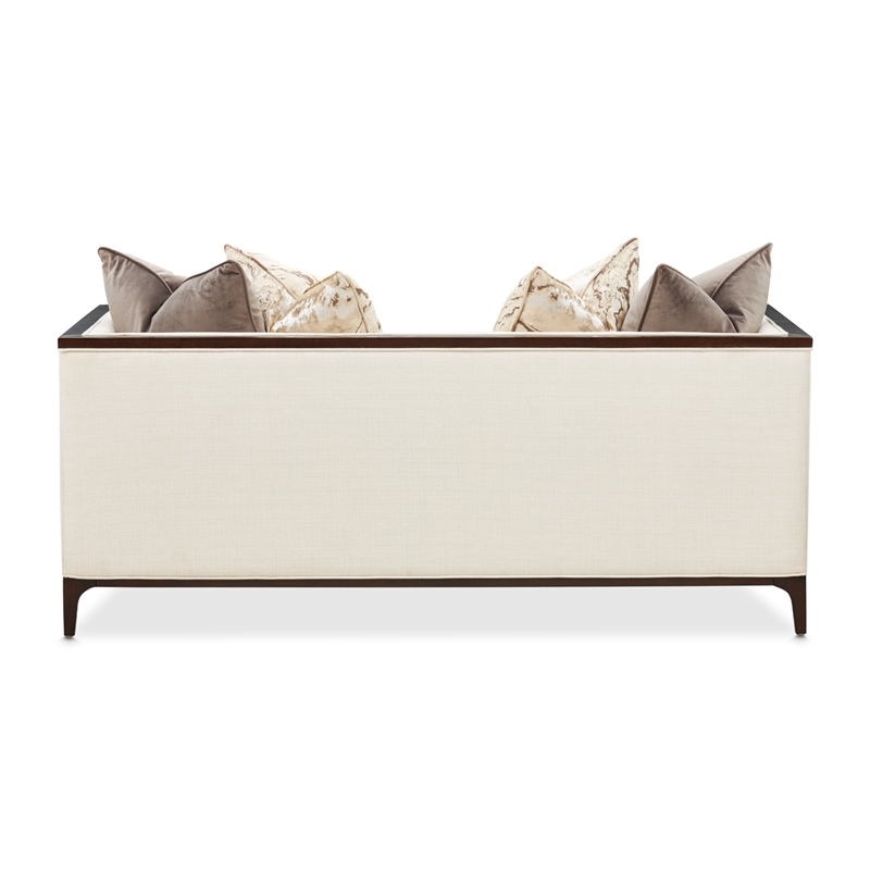 Michael Amini Belmont Place Loveseat in Cream/Espresso