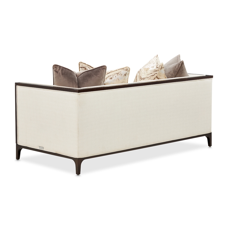 Michael Amini Belmont Place Loveseat in Cream/Espresso